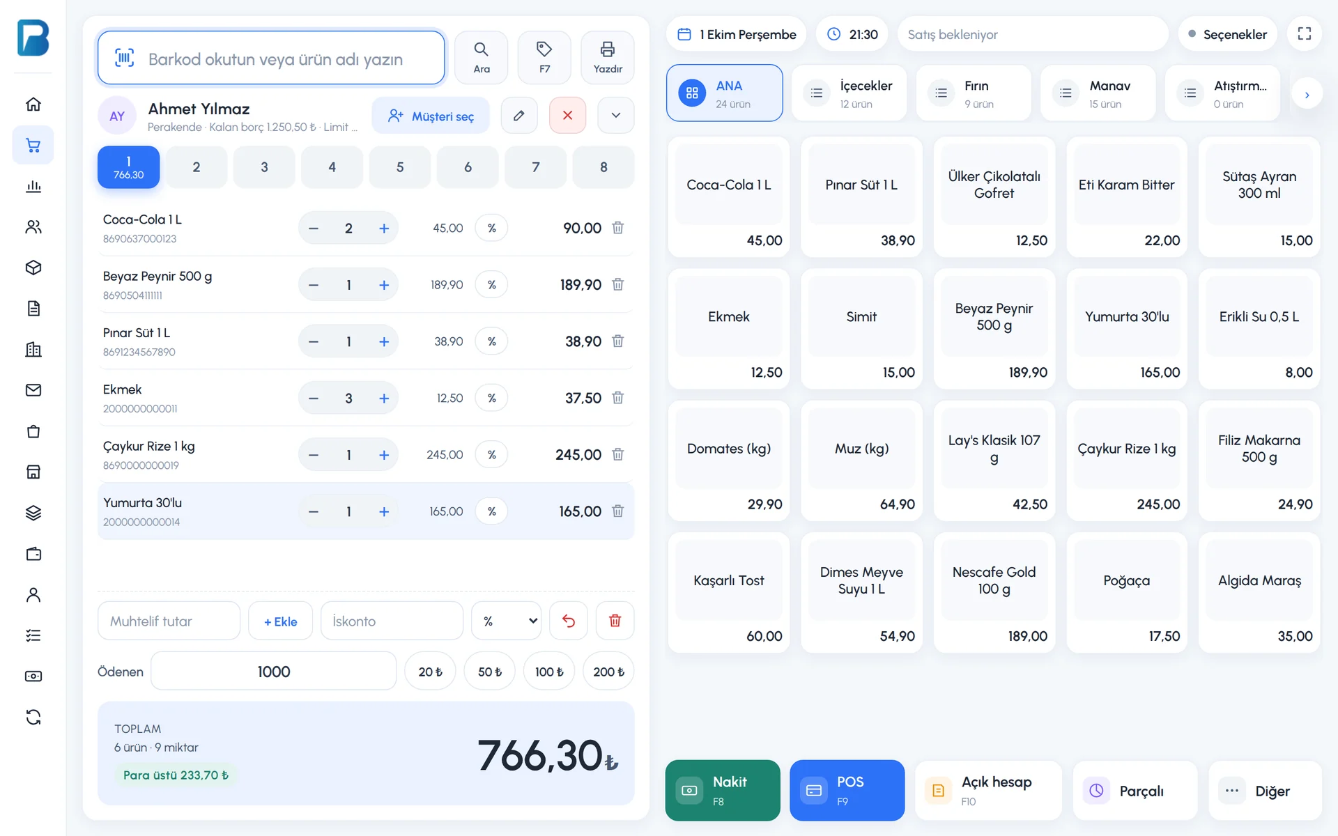 Yeni web satış ekranı